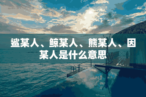 鲨某人、鲸某人、熊某人、因某人是什么意思